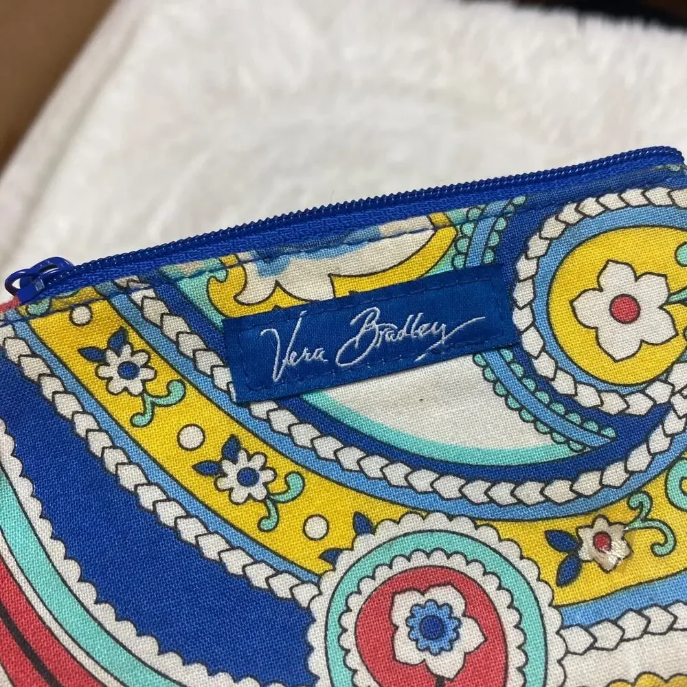 Vera Bradley Small Zip Coin Pouch Purse Wallet with ID section 5"x3" - Picture 7 of 11